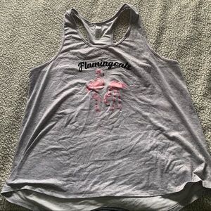 3/$30 • Grey “Flamingoals” Tank (ADD ON ITEM)